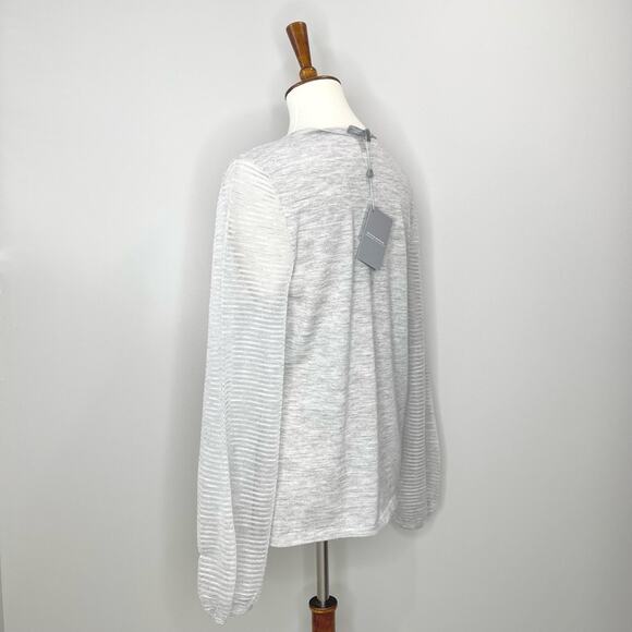 Neiman Marcus Cashmere Collection Sweater with Sheer Ottoman Sleeves Size Large - Picture 5 of 14